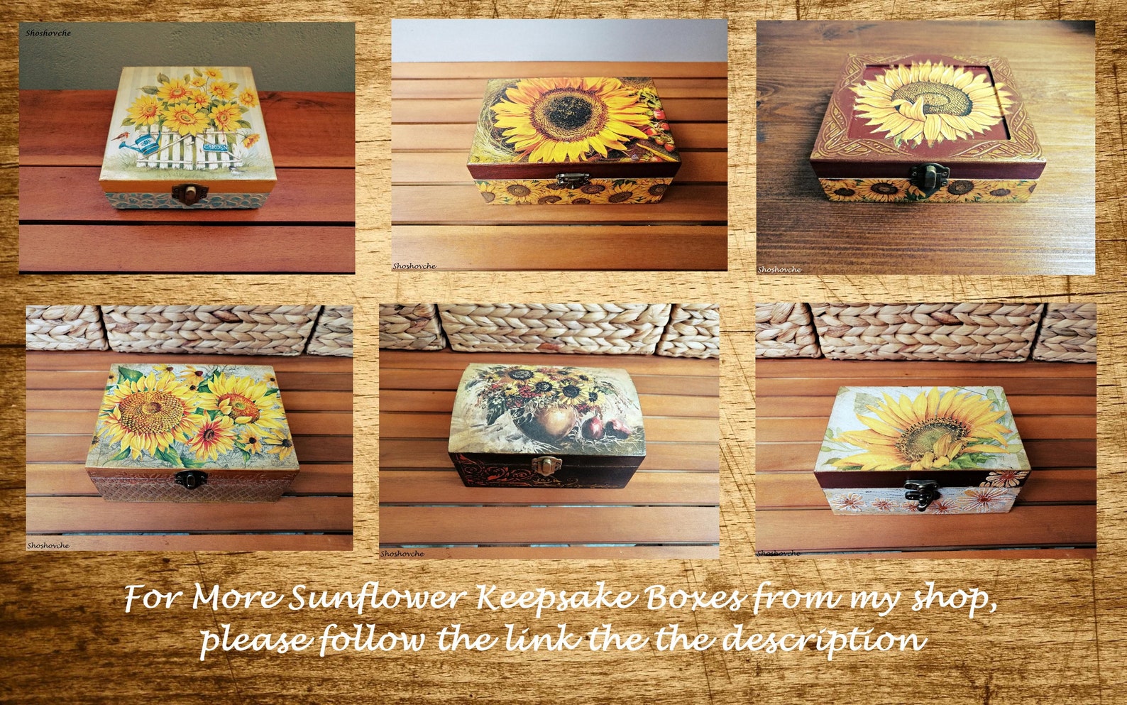 Rustic Sunflower jewelry box Yellow sunflowers keepsake Etsy