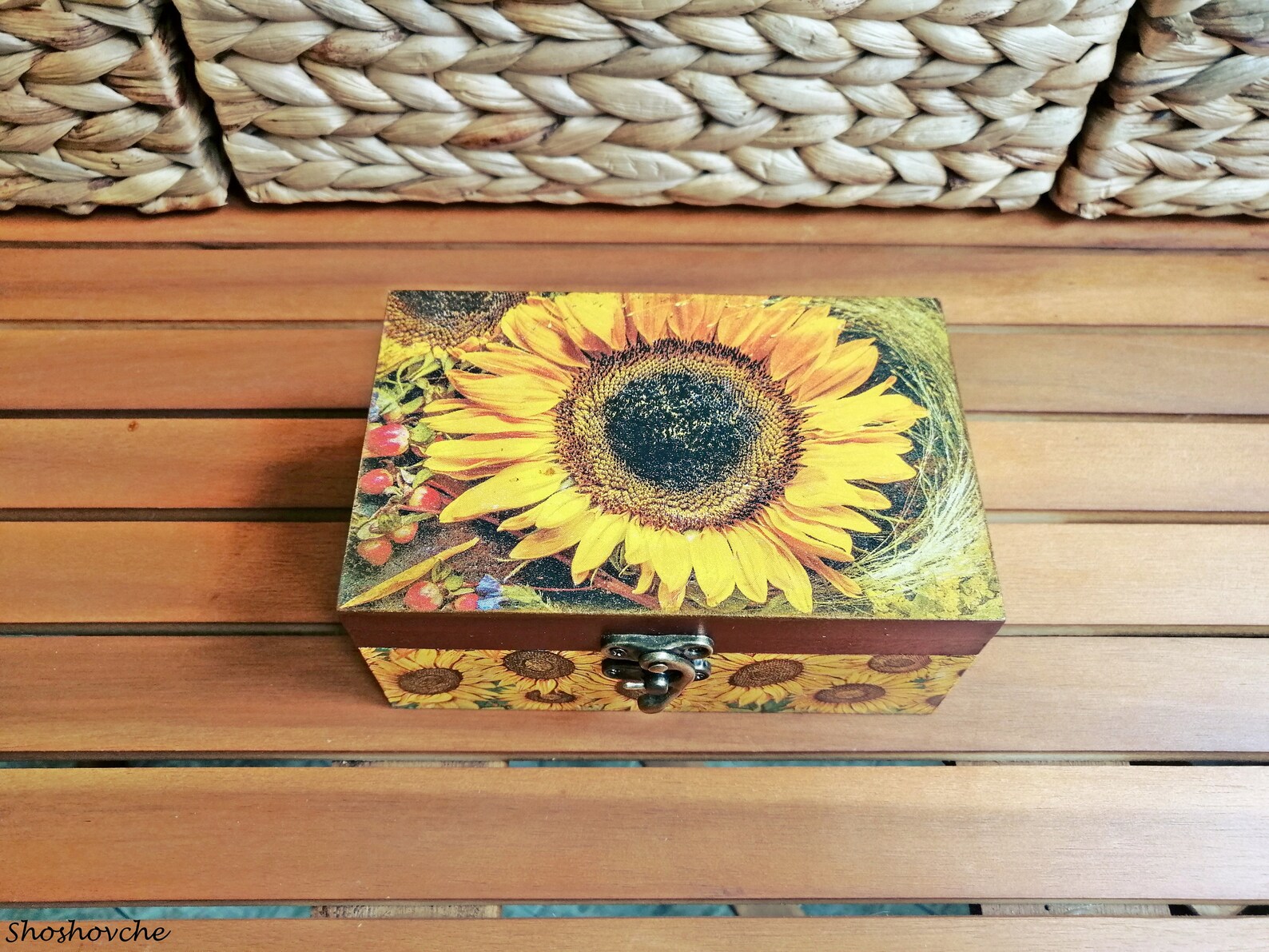 Sunflowers Jewellery Box Jewelry Trinket Box Memory keepsake Etsy