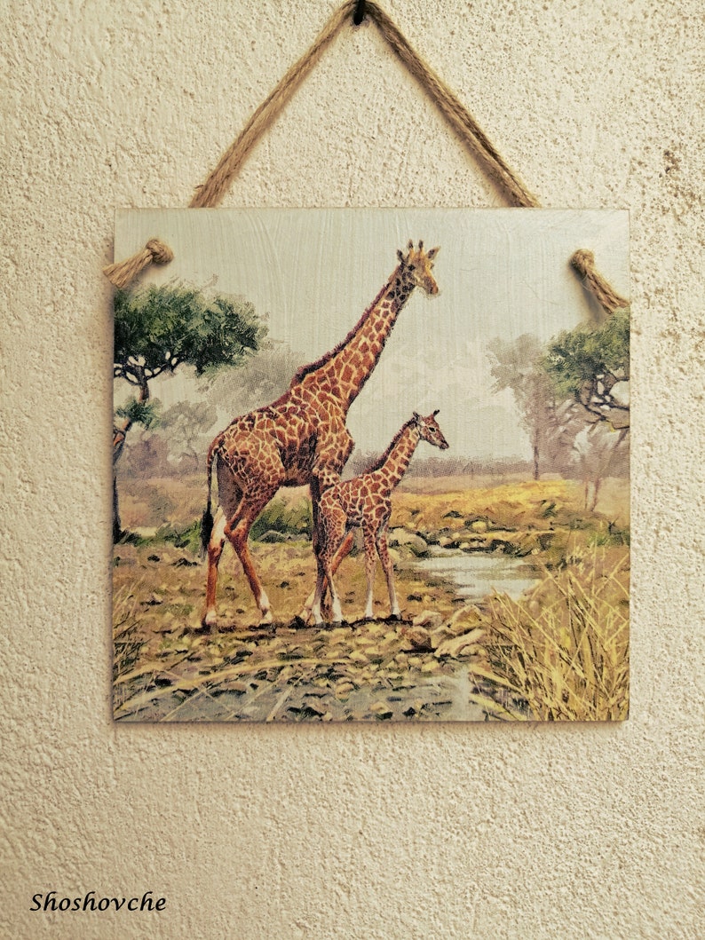 Giraffe Wall art Giraffe hanging decor Giraffes art print Etsy