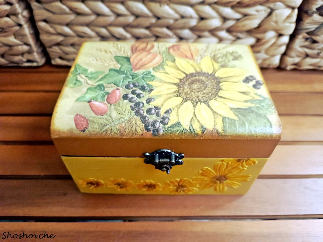Sunflowers Jewellery Box Jewelry Trinket Box Memory Keepsake Etsy