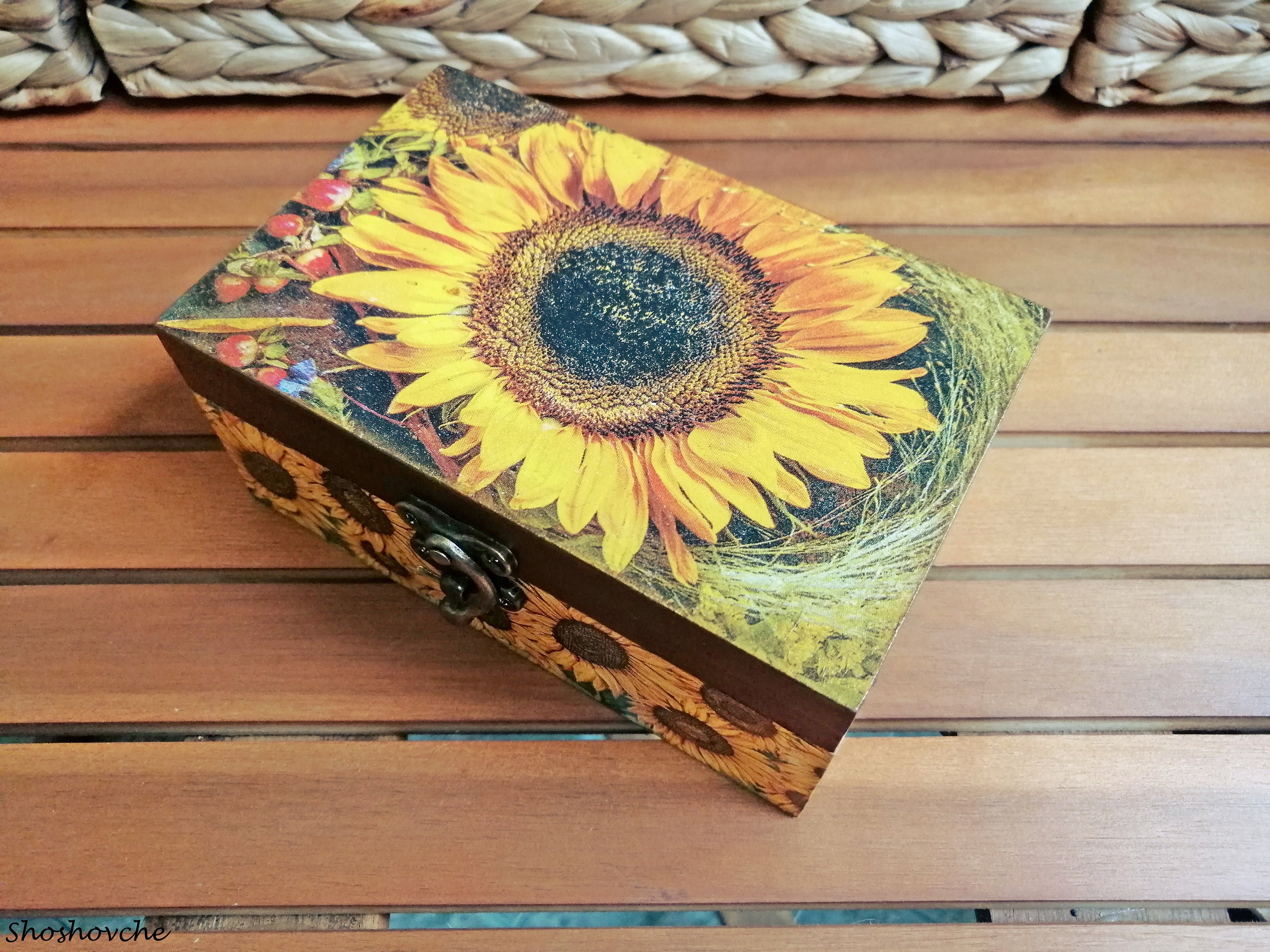 sunflower jewelry travel case