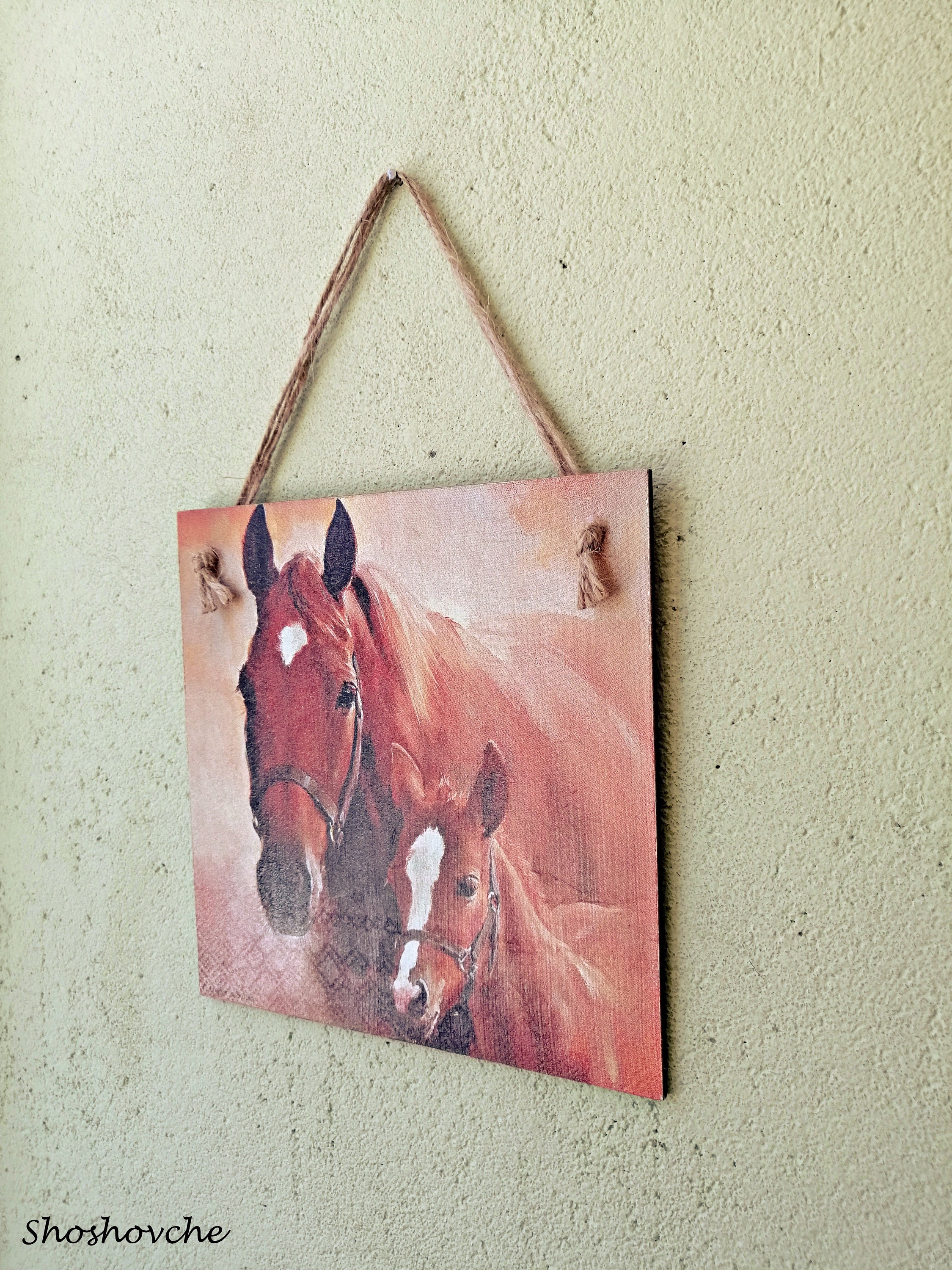 Horse Wall Decor Horses Art Print Horse Lover Gift Wooden Etsy