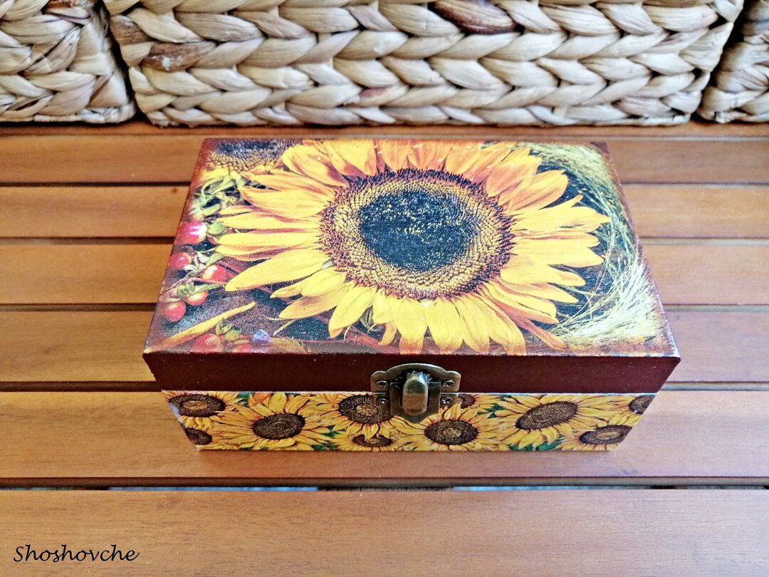 Sunflowers Jewellery Box Jewelry Trinket Box Memory Keepsake Etsy UK