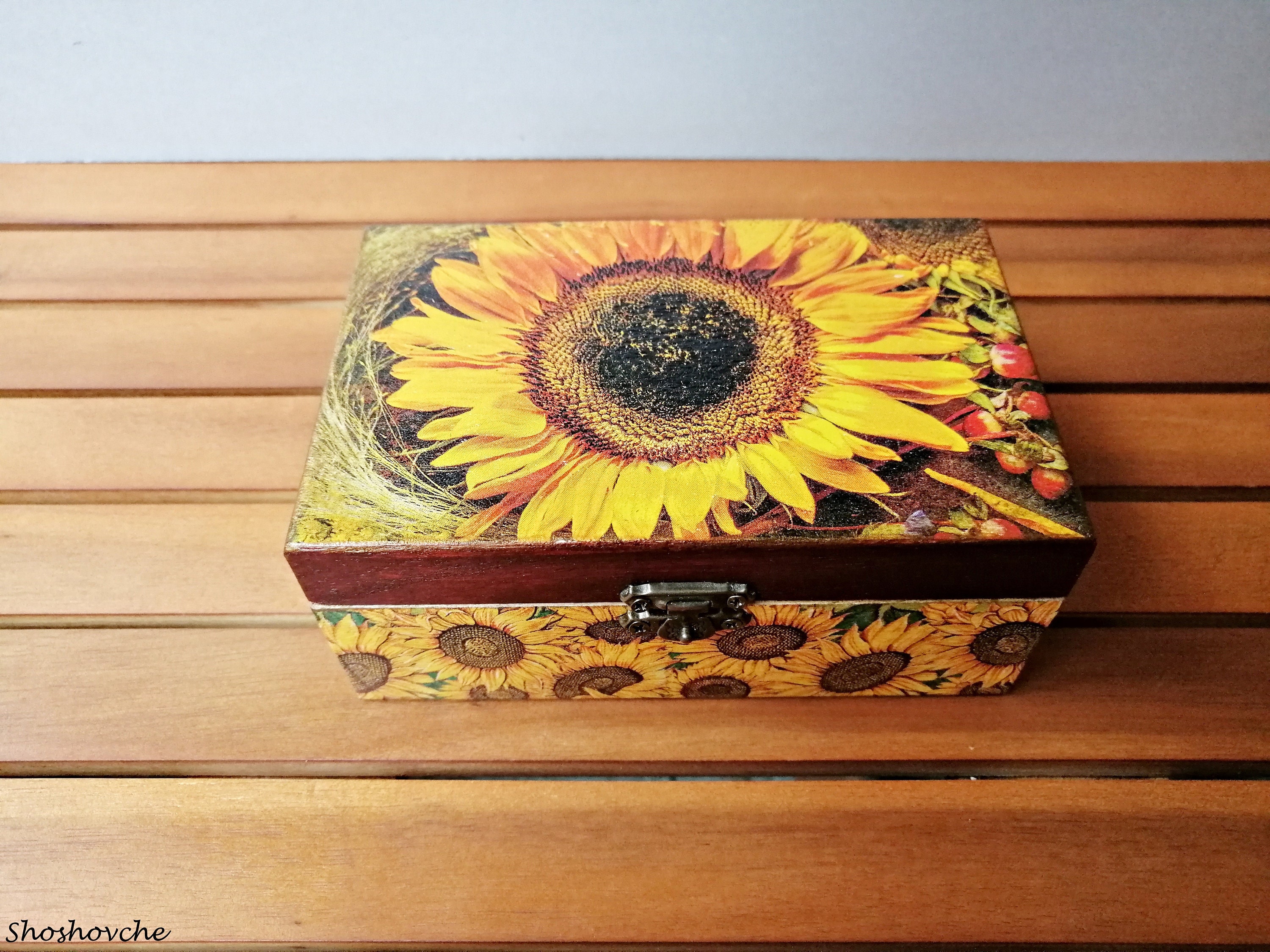 Sunflowers Jewellery Box Jewelry Trinket Box Memory keepsake Etsy