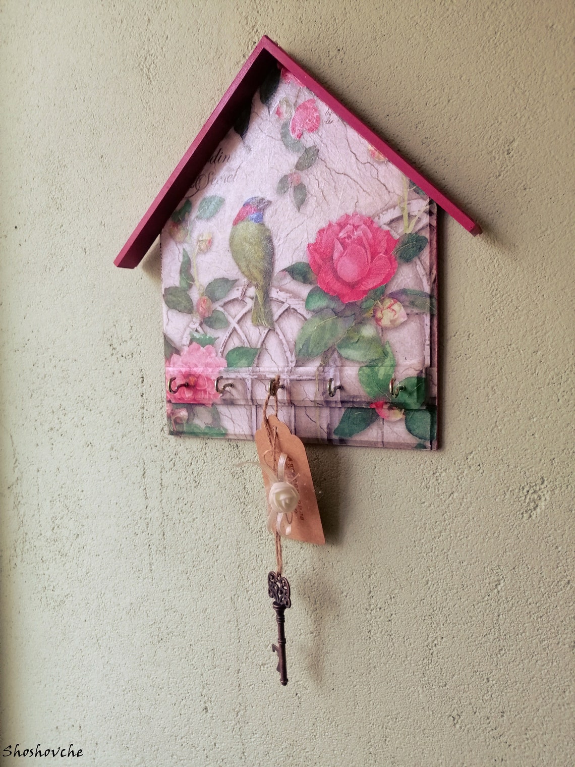 Key Organizer for Wall Bird House Key Holder Wooden Key Etsy UK