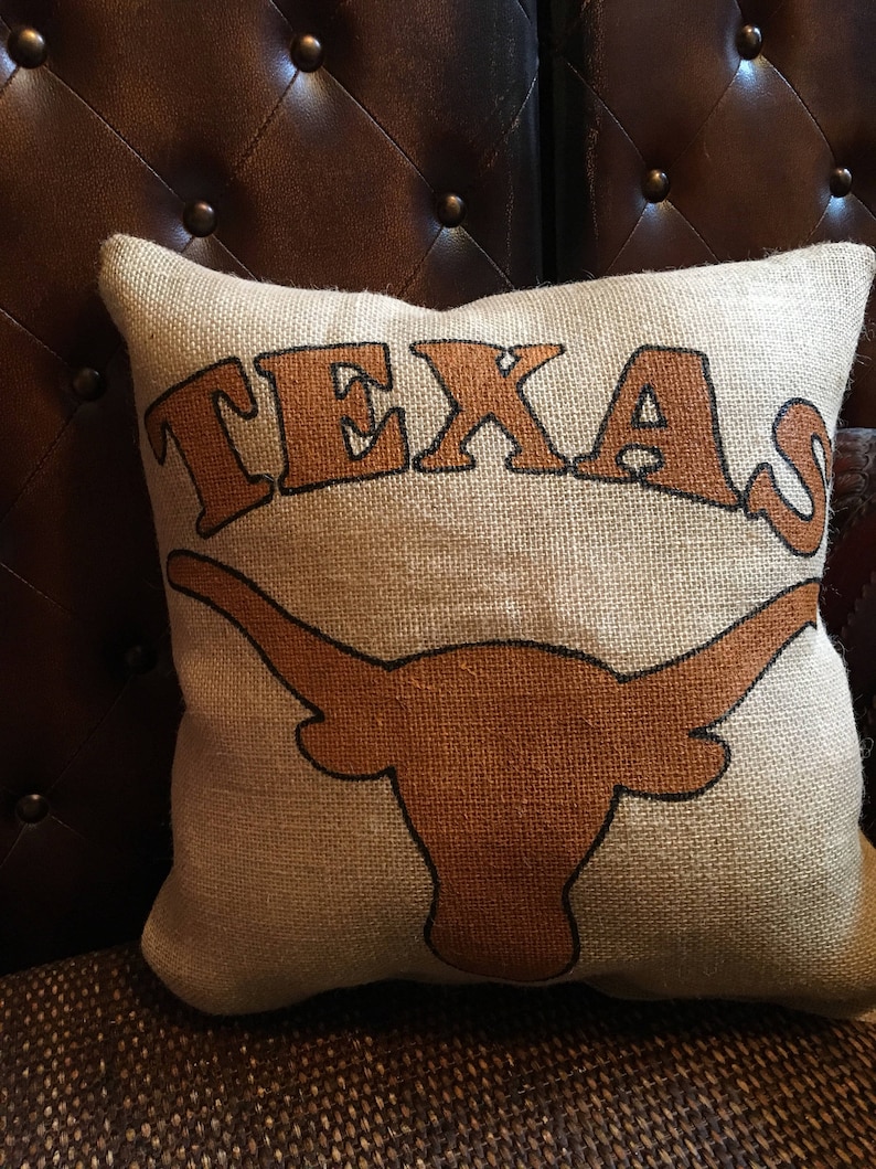 Texas Longhorns pillow 16x16 Etsy