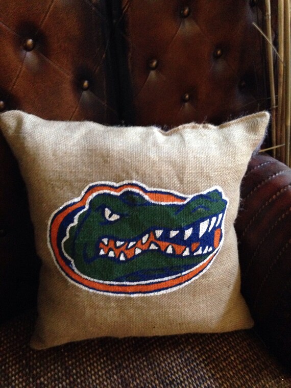 Burlap Florida Gators Pillow 16x16 Etsy