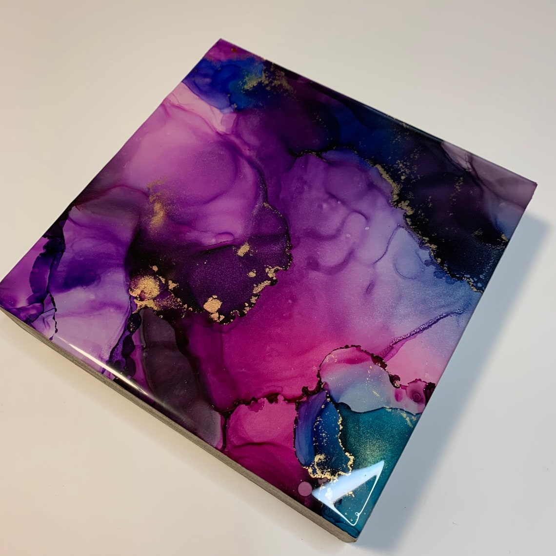 Alcohol Ink & Resin Painting Original Abstract Fluid Art Etsy