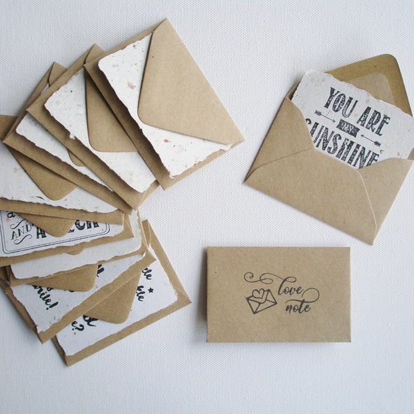 Love Notes with Envelopes. Handmade Paper Love Notes. Homemade Messages of love. Lover Gift for partner. Wife or husband