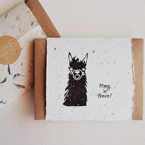 10 Mini Cards with Envelopes for Teachers, Parents, Friends. Handmade Recycled Paper "Hang in there" messages