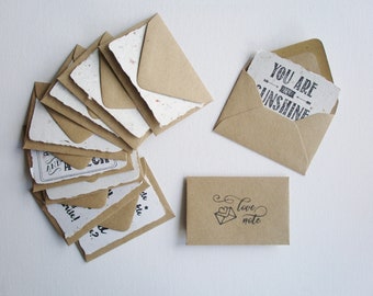 Love Notes with Envelopes. Handmade Paper Love Notes. Homemade Messages of love. Lover Gift for partner. Wife or husband