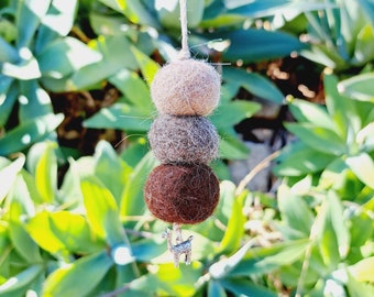 Llama Balls Mirror Dangle Diffuser for car with metal llama charm. BYO fragrance oil or scent to the felt