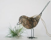 Native Bird Nester. Wire Bird with Llama Fibre Nesting Material. Bird Gift. Spring Gift for Nature lovers