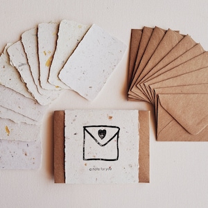 10 Hand made Mini Cards with Envelopes, recycled Card Set, Mini Gift Cards, Homemade Cards, Florist's cards, Mini Blank Cards with Envelopes