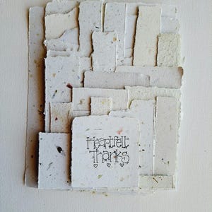 Hand made Recycled Paper Collage Pack,  Junk Journal paper in neutral tones, botanical inclusions
