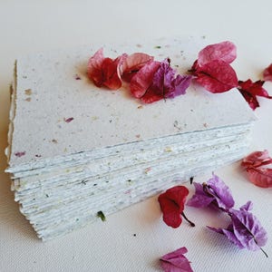 4 x 6" - 50 Sheets Hand made recycled Paper, Neutral, For Writing Poems, Attendance, Calligraphy, Printing, DIY Wedding Invite.  Home made