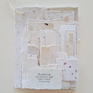 Handmade Papers, Mystery Collage Pack, Junk Journal paper in neutral tones, Recycled with  floral additions