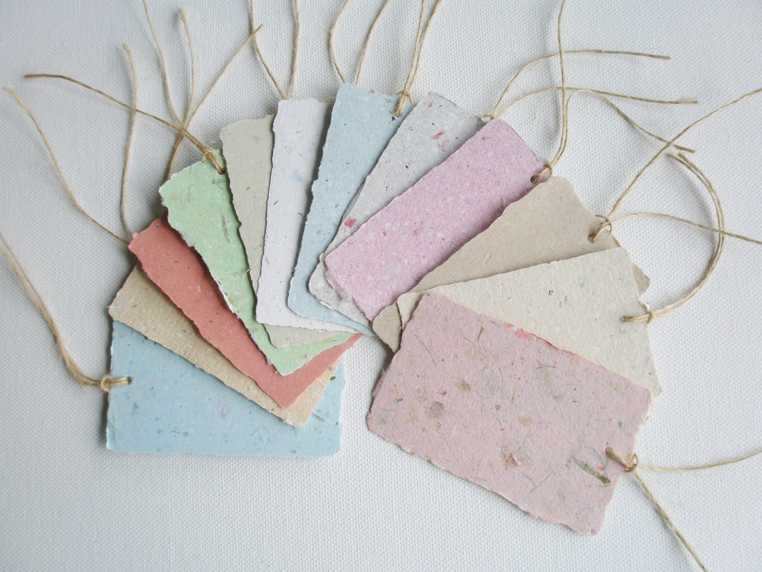 Handmade Recycled Paper Tags. 12 Gift Tags / Swing Tags With Etsy
