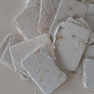 Box of 150 Rejected Handmade Recycled Scrap Paper Pieces / Cards. Imperfect deckle edge small pieces for art project, scrapbooking, journals