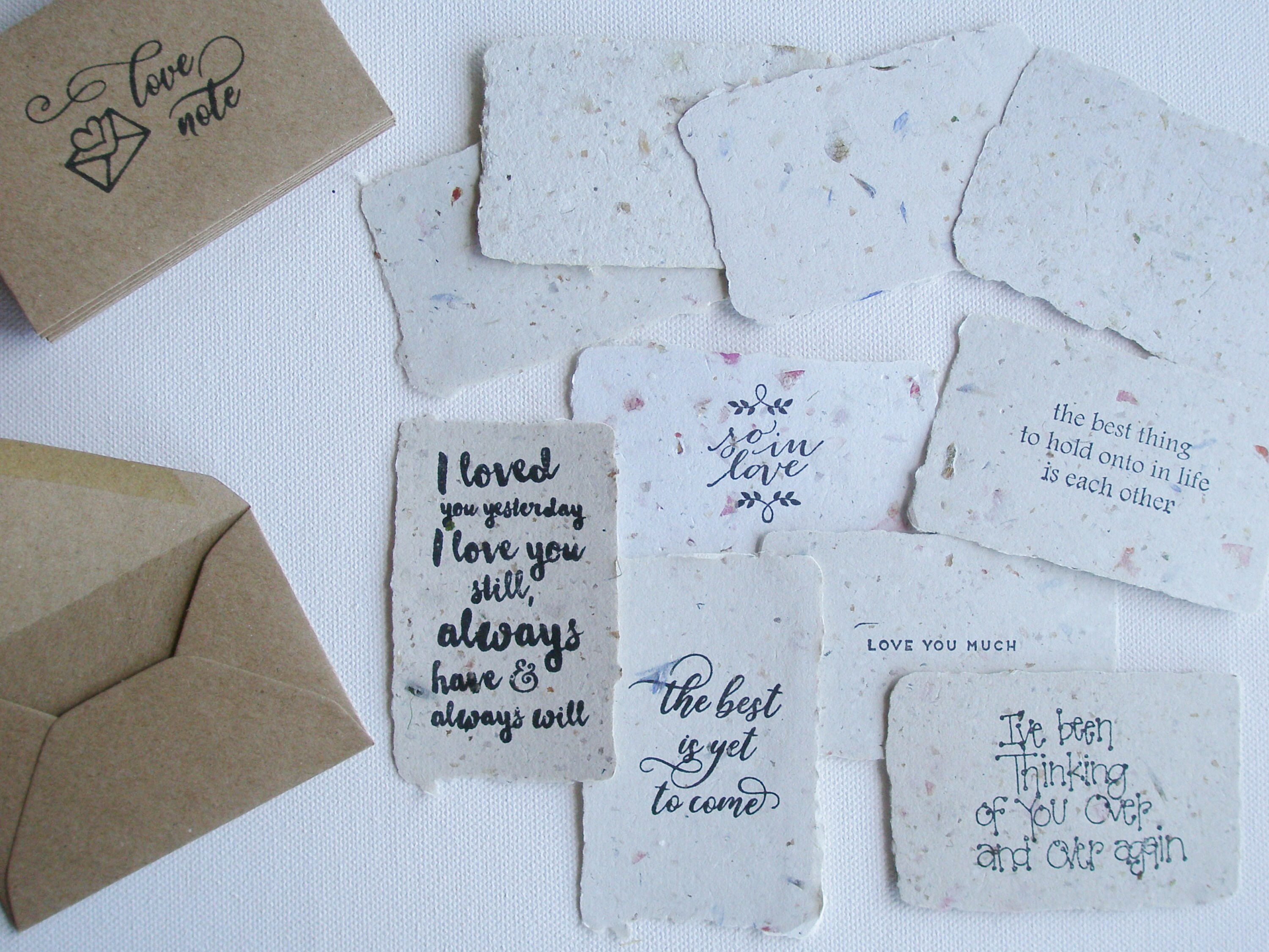 Love Notes Set, Handmade Paper Love Notes, Homemade Love Notes With ...
