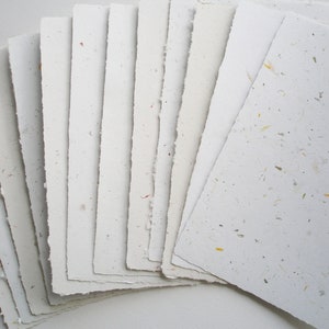 8 x Hand Made Recycled Paper Sheets 8x10", Neutral Homemade Paper