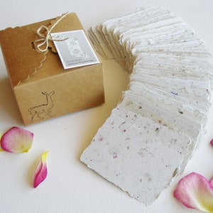 50 Handmade Recycled 2x3 Cards, Neutral, Blank Homemade Paper, Calling, Gift, Florist, Loyalty, Thank You, Letterpress, Wedding Place Card