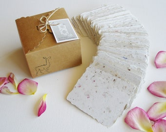 120 Handmade 2x3 Cards. Neutral Blank Recycled Paper. Box of 120. Calling or Place Card. Gift Card. Florist. Attendance. Letterpress Wedding