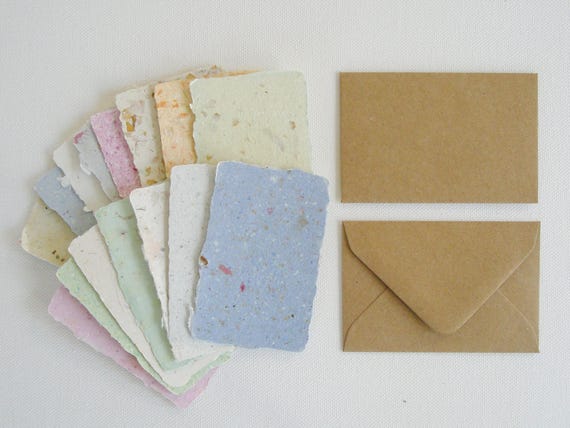 Recycled Envelopes with Handmade Blank Cards