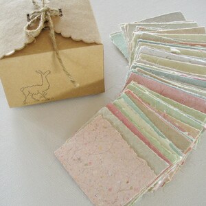 Little Box of Llama Love.  Message Paper for Mum, Love Note Paper - 120 Tiny Sheets of Handmade Recycled Paper with Llama Fibre, love Notes