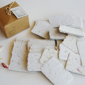 SAMPLE of 20 Handmade 2x3 Cards. Neutral Blank Recycled Paper. Calling. Place  or table card. Gift Card. Florist. Wedding Guest Attendance