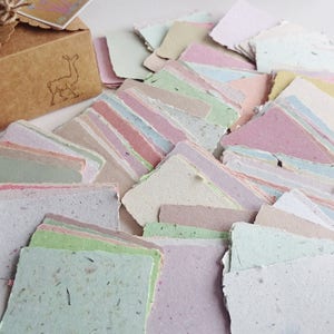 120 Handmade Business Cards. Recycled Paper Blank Cards. Calling. Gift or Florists card. Attendance. Jewellery Backing Cards
