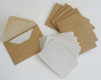 Llama Poo Paper Cards with Envelopes. Gift Card Set of 6 Gift Cards. Blank Mini Cards with Envelopes. Recycled and eco friendly