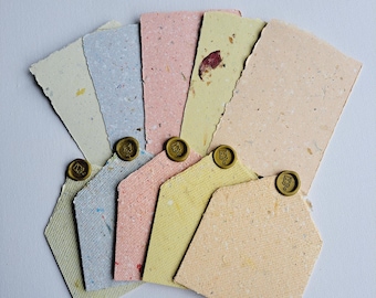 MINI Handmade Recycled Paper sheets and envelopes - colourful