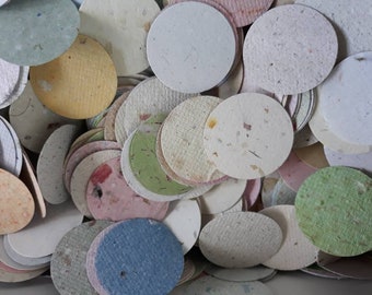 Handmade Recycled Paper Circle Cutouts  x 100