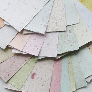 4 x 6"  Recycled Paper, Mixed Handmade Paper, Botanicals, Flowers, Assemblage, Poet's Paper, Calligraphy Paper, Letter Paper, Organic