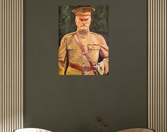 General John Pershing Painting for DIGITAL DOWNLOAD High Quality jpg Commercial Use Printable Military Art WWI General Patriotic Black Jack