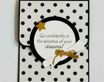 Polka Dotted Graduation Gift or Money Holder Card