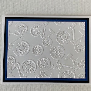 Blank Notecard Embossed Bicycles