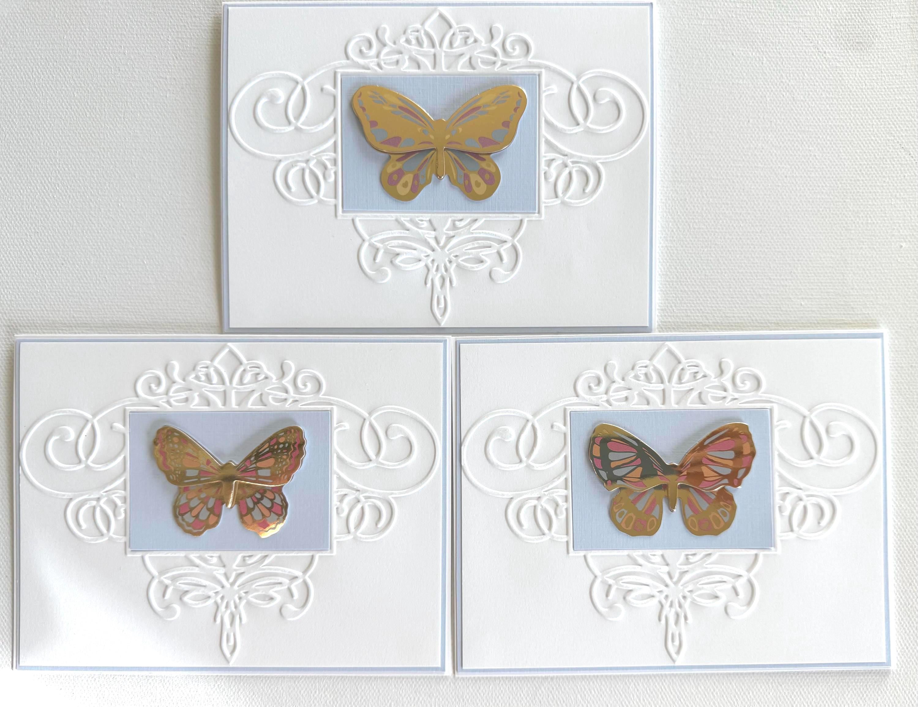 Gold Butterfly Blank Card - Etsy