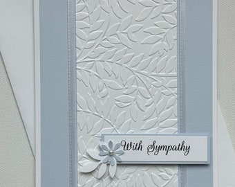 With Sympathy Card with Embossed Leaves and Branches