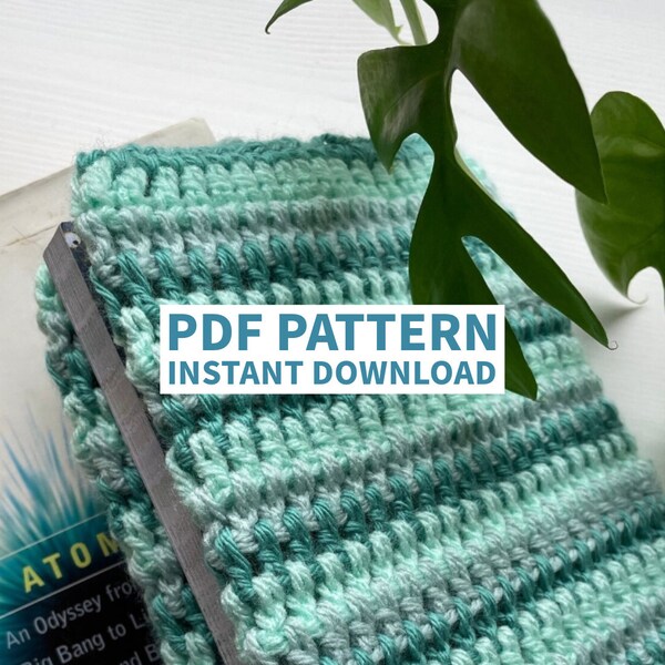 INSTANT DOWNLOAD Step by Step Crocheted Book Cover Digital Pattern Novel Notebook kindle teacher gift Christmas birthday handmade