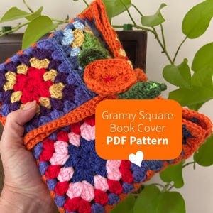 Digital Pattern Crochet ~ Granny Square Book Sleeve ~ Beginner Friendly tablet kindle flower fairytale mystical hobbiton elven boho chic