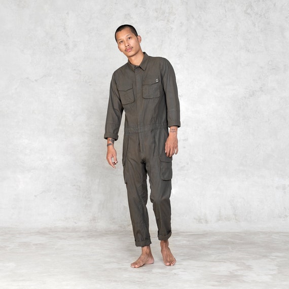 GORDON WORK JUMPSUIT olive Green One Piece Adult Boiler Suit stretch Canvas  ethically Handmade Mens Mechanic Jumpsuit Painted Coveralls - Etsy Israel