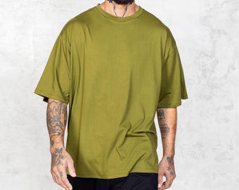 Boxy Supima Baumwolle T-Shirt - Unisex Oversized Fit - Bokken Tee Oliv