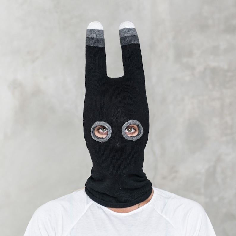 SOCKY BALACLAVA Gradient Ski Mask Stuffed Ears Blamo Etsy