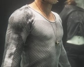 Ausverkauf! Herren Pullover - heidnische Kleidung - Hand stricken aufsteigen und handgefärbt grau - offene Gewebe - Herren Weihnachtsgeschenk - bequeme Streetwear