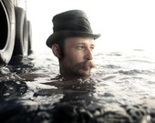 TIP TOP HAT - Crunched - Blamo Clothing Goat Leather Top Hat - Winter Hat - Moldable Mesh Between Lining and Leather - Steampunk Hat