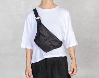 Riñonera de piel X Body - Negro