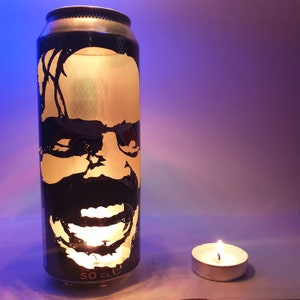 Jack Nicholson The Shining Beer Can Lantern: Pop Art Portrait Candle Lamp Unique Gift image 3