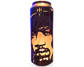 Jimi Hendrix Bierdose Laterne: Pop Art Portrait Kerzenlampe Erfahrung - Einzigartiges Geschenk!